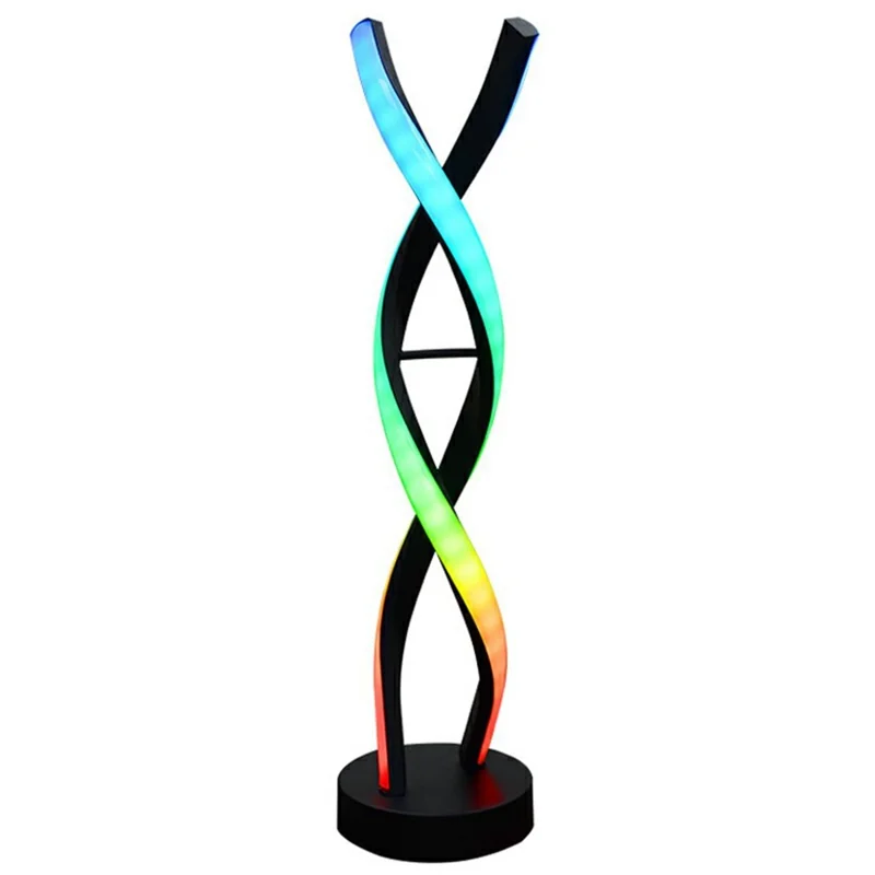 KBB-65 Sound Activated Gaming RGB Ambient Light Cross Spiral Design Desk Lamp, Wire + Remote + APP Control