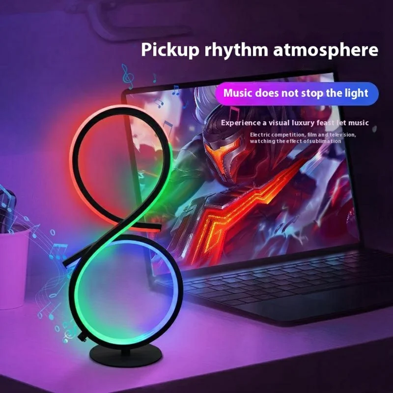 KBB-66 Sound Activated RGB Mood Light for Gaming Desktop Ambient Lamp, Wire + Remote + APP Control