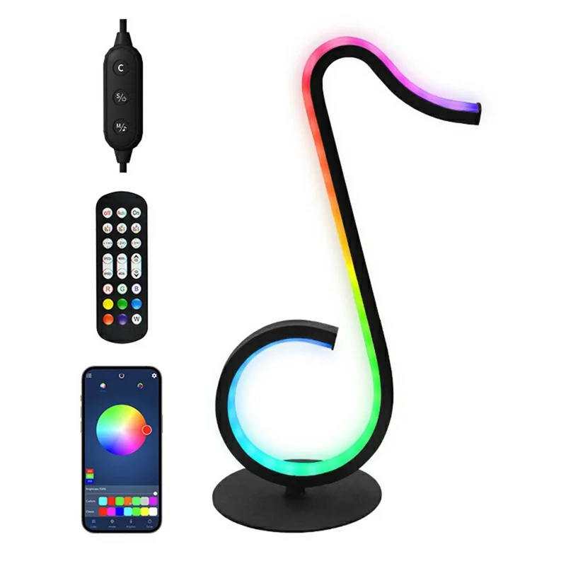 KBB-76 Musical Note Shape RGB Ambient Light for Gaming USB Powered Atmosphere Lamp, Wire + Remote + APP Control