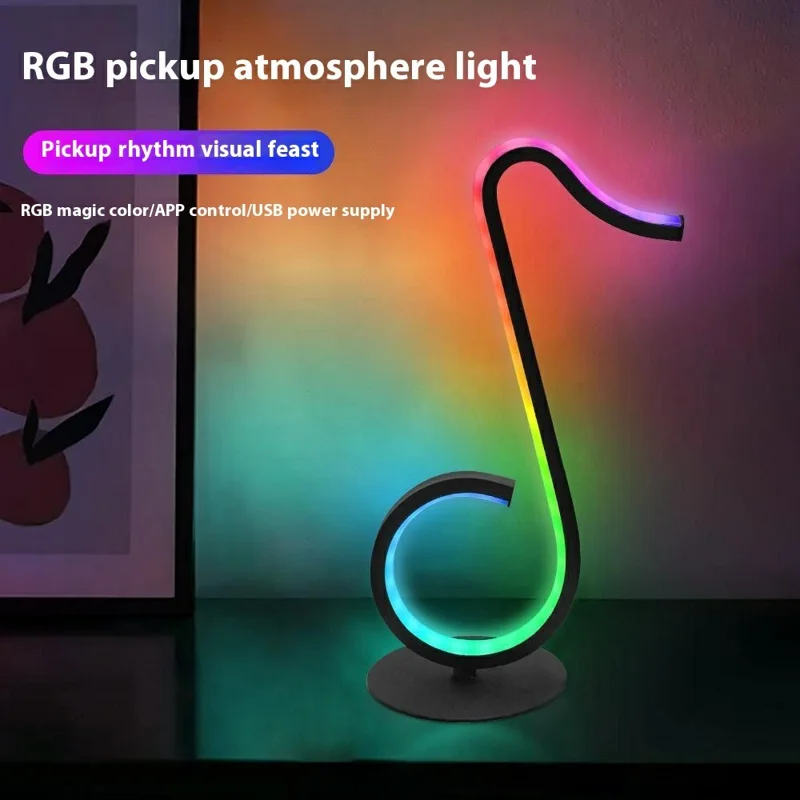 KBB-76 Musical Note Shape RGB Ambient Light for Gaming USB Powered Atmosphere Lamp, Wire + Remote + APP Control