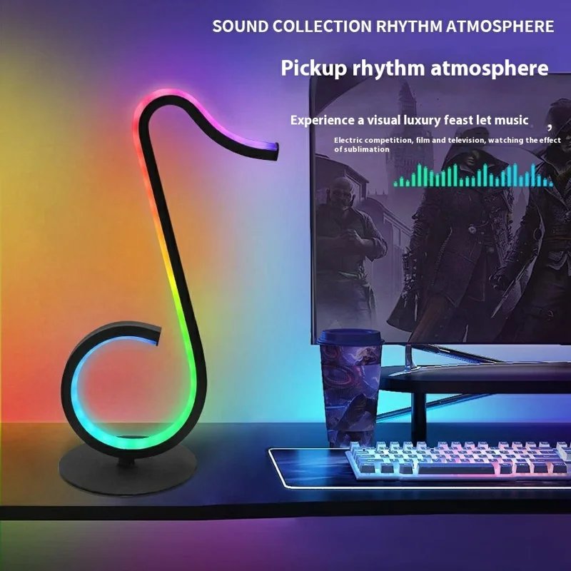 KBB-76 Musical Note Shape RGB Ambient Light for Gaming USB Powered Atmosphere Lamp, Wire + Remote + APP Control