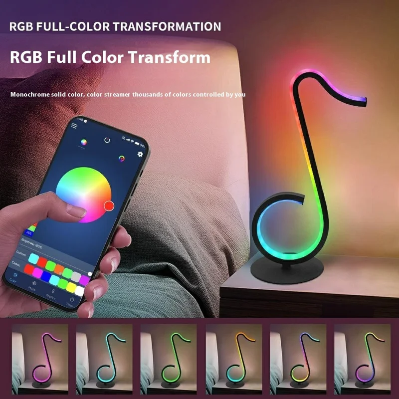 KBB-76 Musical Note Shape RGB Ambient Light for Gaming USB Powered Atmosphere Lamp, Wire + Remote + APP Control