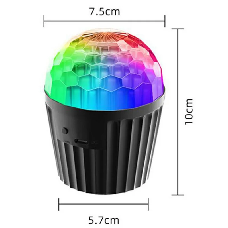 3W Sound Activated Striped Mini Magic Ball LED Light RGB Stage Lamp for KTV Bar (Without Remote)