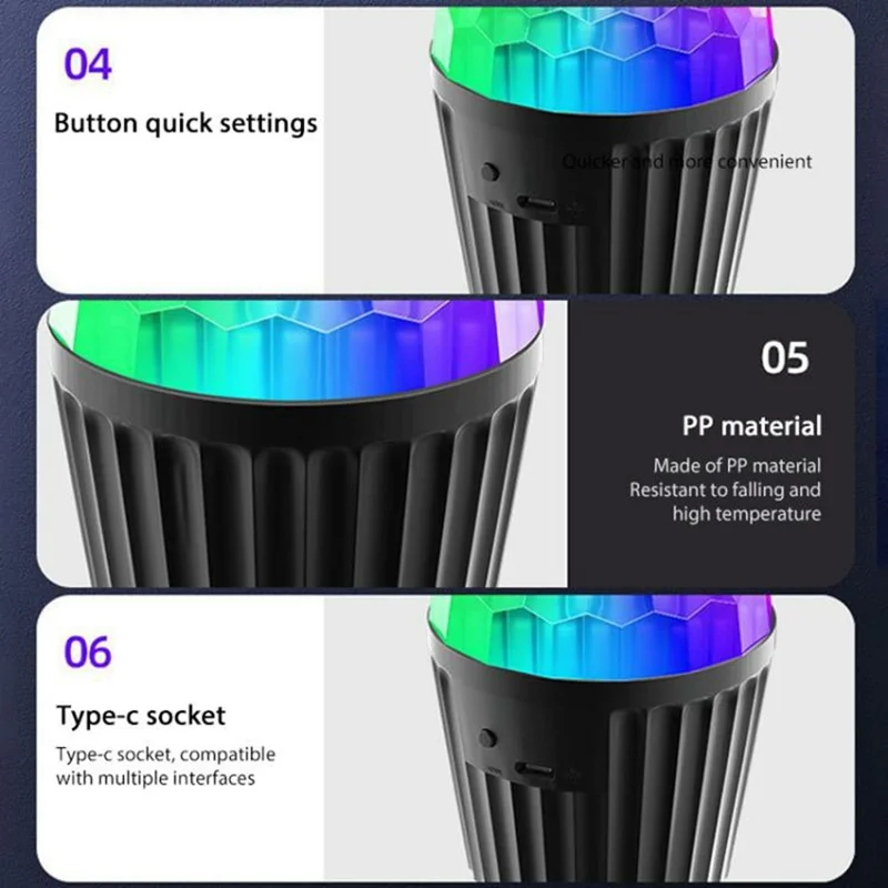 3W Sound Activated Striped Mini Magic Ball LED Light RGB Stage Lamp for KTV Bar (Without Remote)