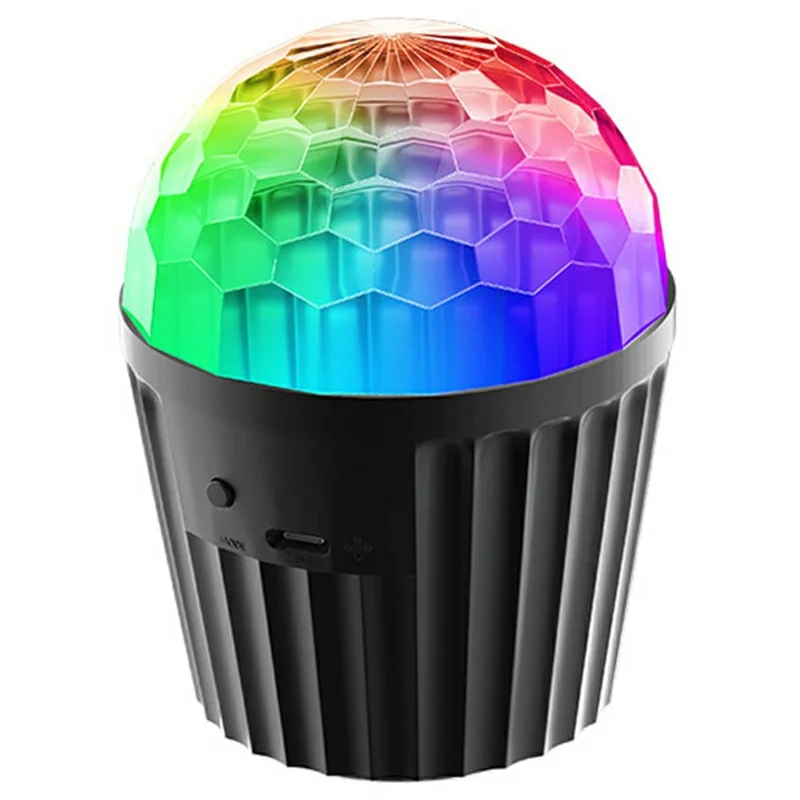 3W Sound Activated Striped Mini Magic Ball LED Light RGB Stage Lamp for KTV Bar (With Remote)