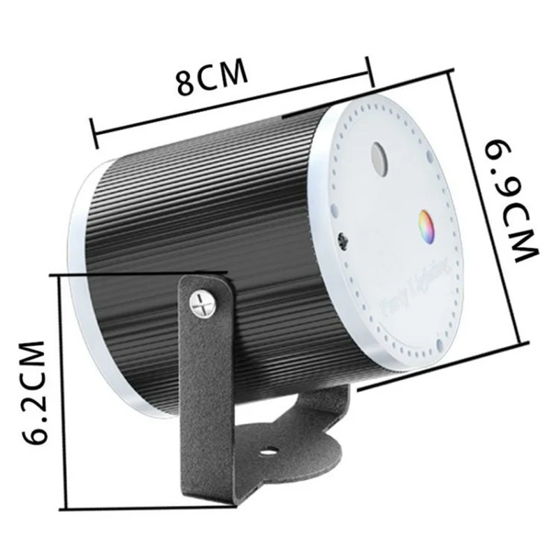 Starry Sky Laser Projector Light with Bracket Sound Activated LED Stage Lamp for Party KTV (Without Remote)