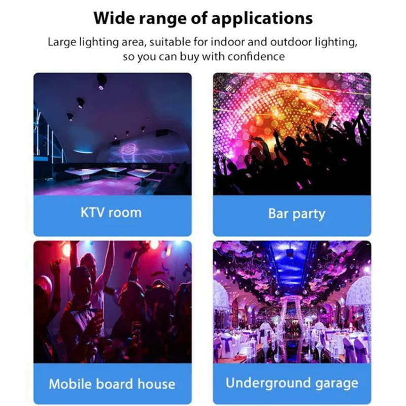 Starry Sky Laser Projector Light with Bracket Sound Activated LED Stage Lamp for Party KTV (With Remote)