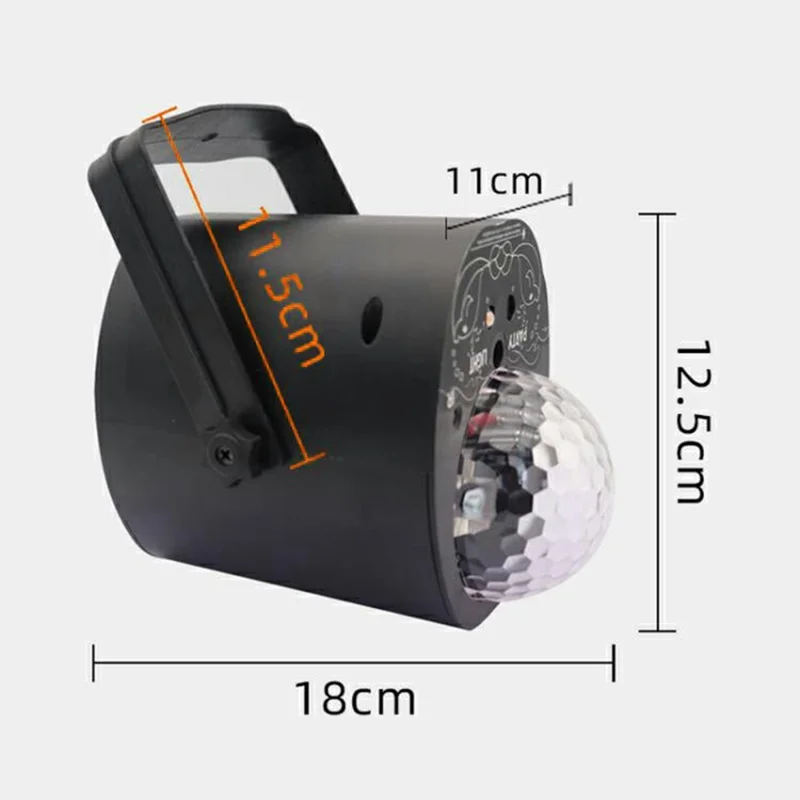 LED Stage Laser Projector Light with Handle Sound Activated Disco Ball Lamp for Party / Bar / KTV (With Remote)