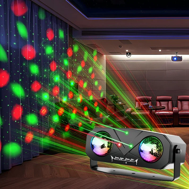 Luz de Festa LED de 12W com Efeito de Onda de Água, Bola de Discoteca Giratória com Controle Remoto, Projetor a Laser, com Cabo USB de 1,5m
