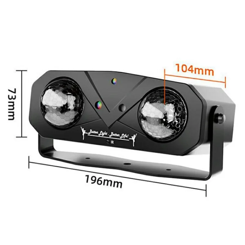 Luz de Festa LED de 12W com Efeito de Onda de Água, Bola de Discoteca Giratória com Controle Remoto, Projetor a Laser, com Cabo USB de 1,5m
