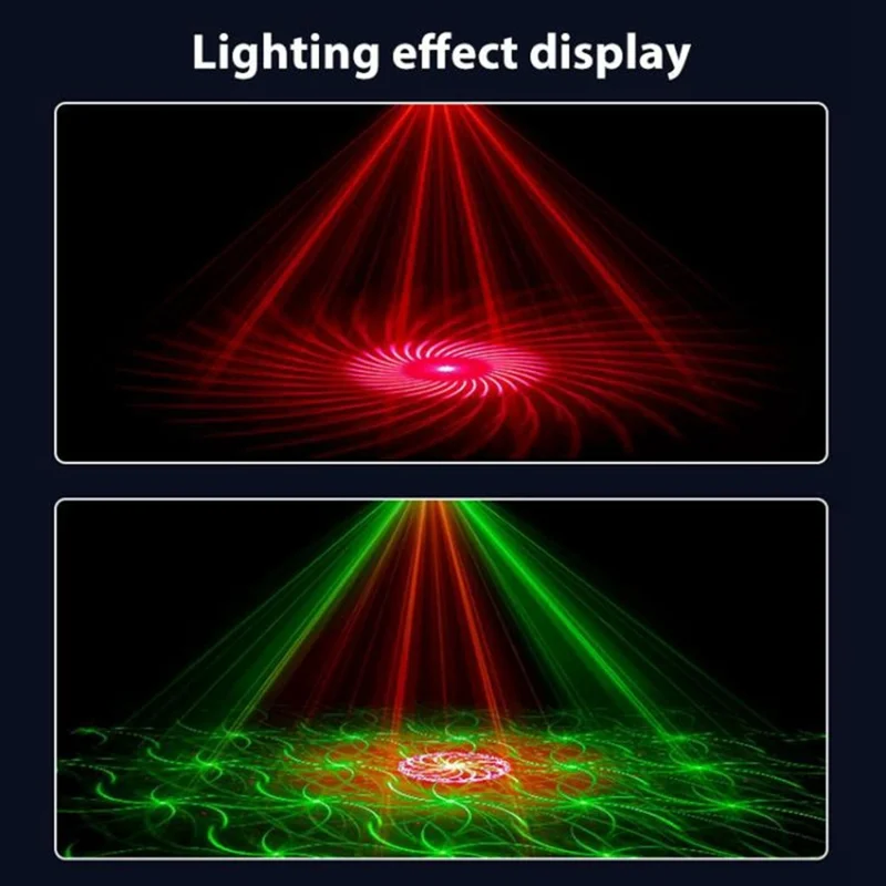 10W Square LED Stage Light with Remote Control Laser Projector Sound Activated Strobe Lamp for Home / Bar / KTV - US Plug