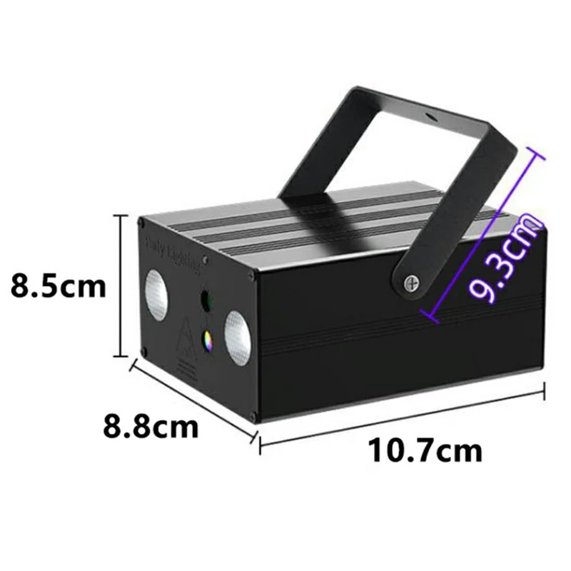 10W Square LED Stage Light with Remote Control Laser Projector Sound Activated Strobe Lamp for Home / Bar / KTV - US Plug