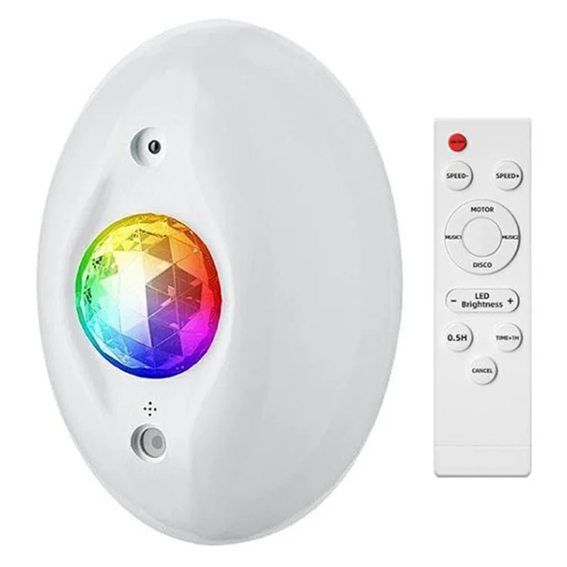 Bluetooth-Compatible Music Player Oval Starry Sky Projector Lamp Aurora Night Light with Remote