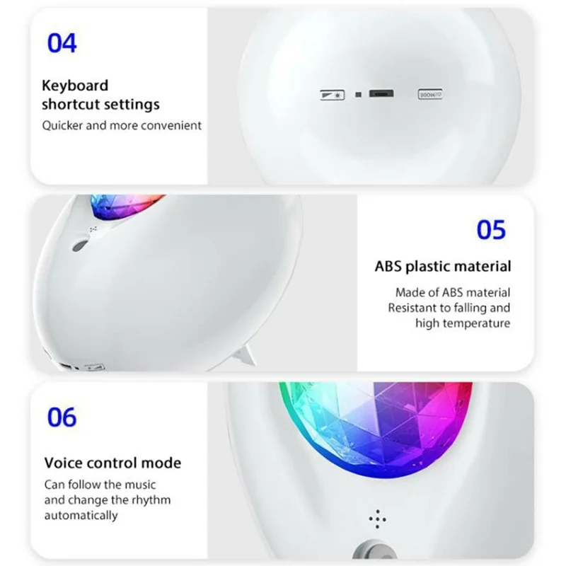 Bluetooth-Compatible Music Player Oval Starry Sky Projector Lamp Aurora Night Light with Remote