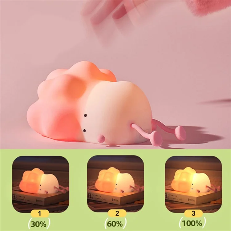 K-1110 Cute Cabbage Shape Night Light Soft Silicone Stress Relief Hand Toy LED Lamp with Phone Holder Stand and Timer Function - Verde