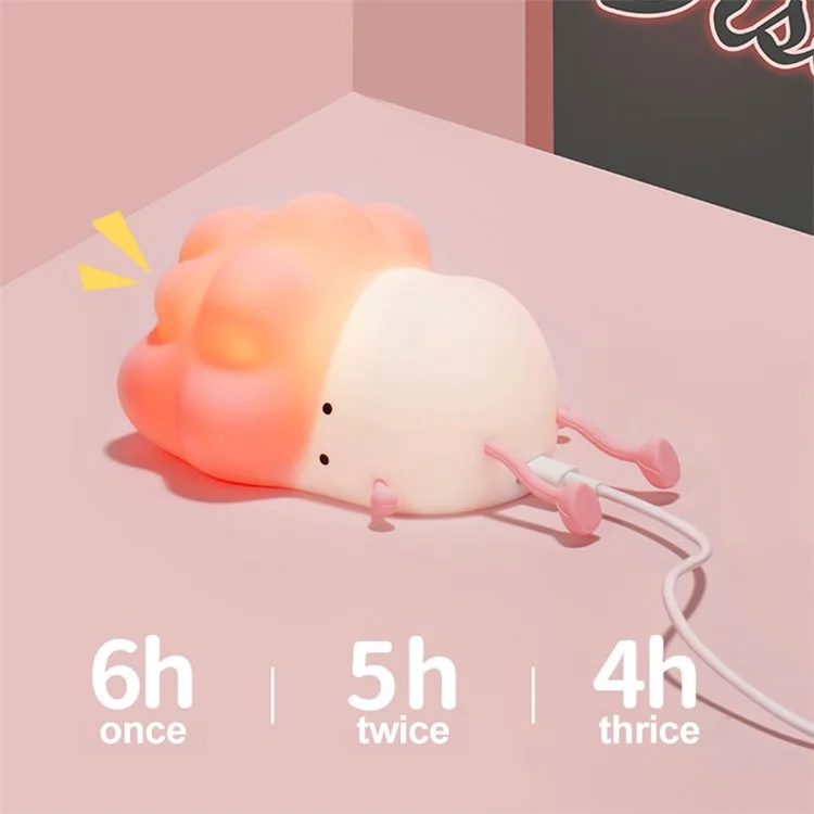 K-1110 Cute Cabbage Shape Night Light Soft Silicone Stress Relief Hand Toy LED Lamp with Phone Holder Stand and Timer Function - Verde
