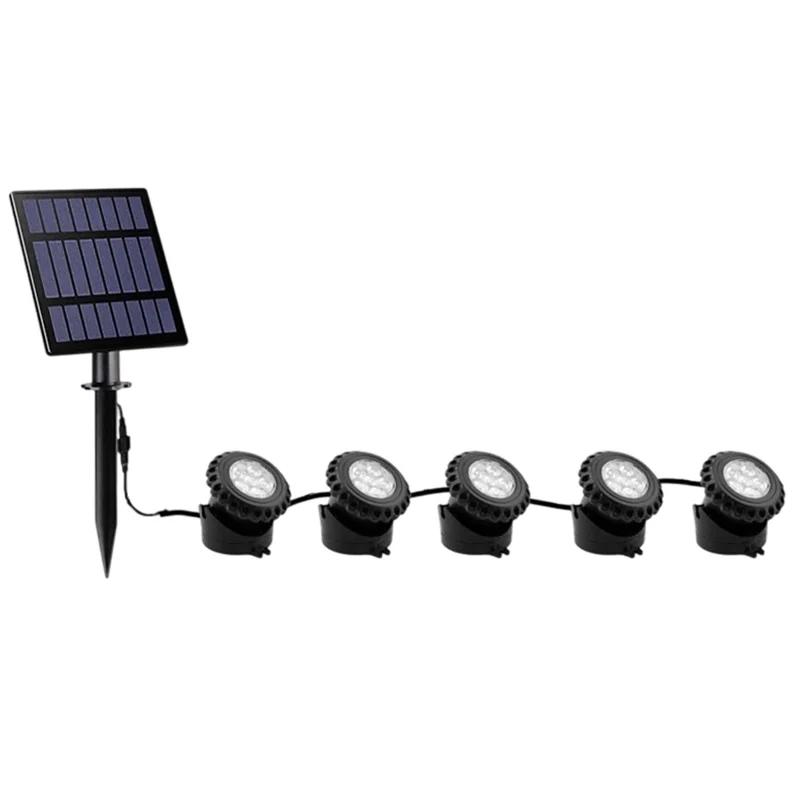 TS-S5405 5 in 1 Solar Underwater Lights IP68 Waterproof Pond Fish Tank Landscape Lamp, Base Type