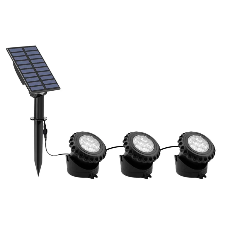 TS-S5405 3 in 1 Solar Underwater Lights IP68 Waterproof Pond Fish Tank Landscape Lamp, Base Type