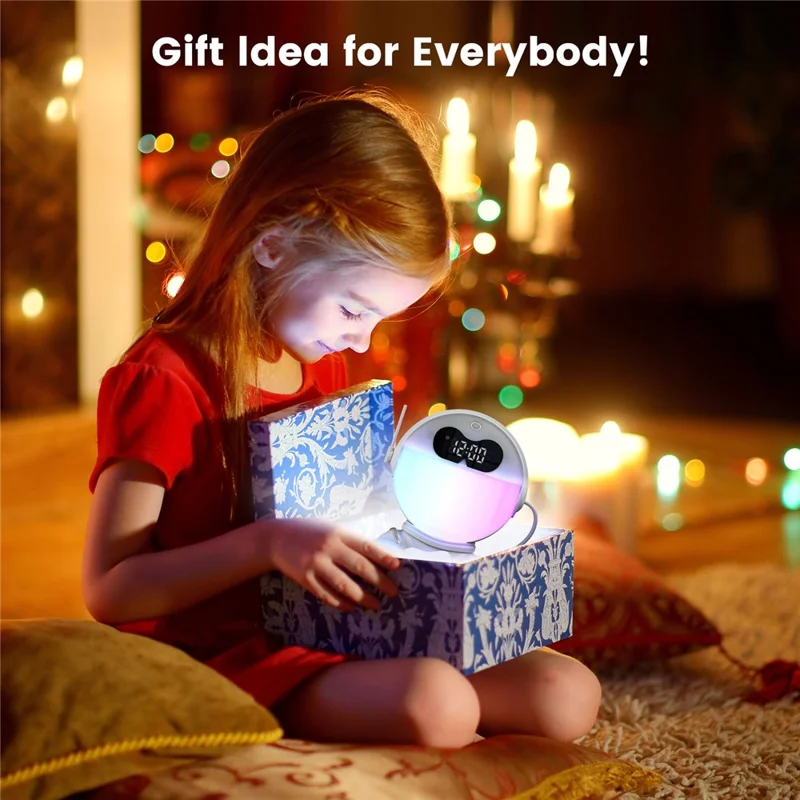 GR-22 Astronaut Holding Star RGB Color Changing Night Light Alarm Clock White Noise Machine Bluetooth-compatible Speaker
