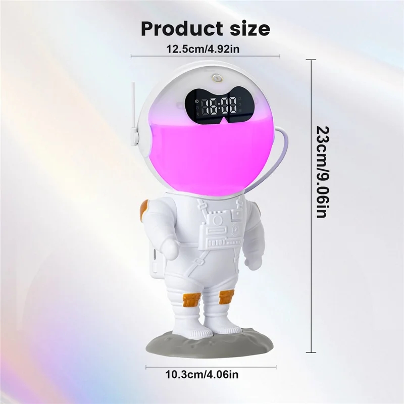 GR-20 Standing Astronaut RGB Color Changing Night Light Alarm Clock White Noise Machine Bluetooth-compatible Speaker