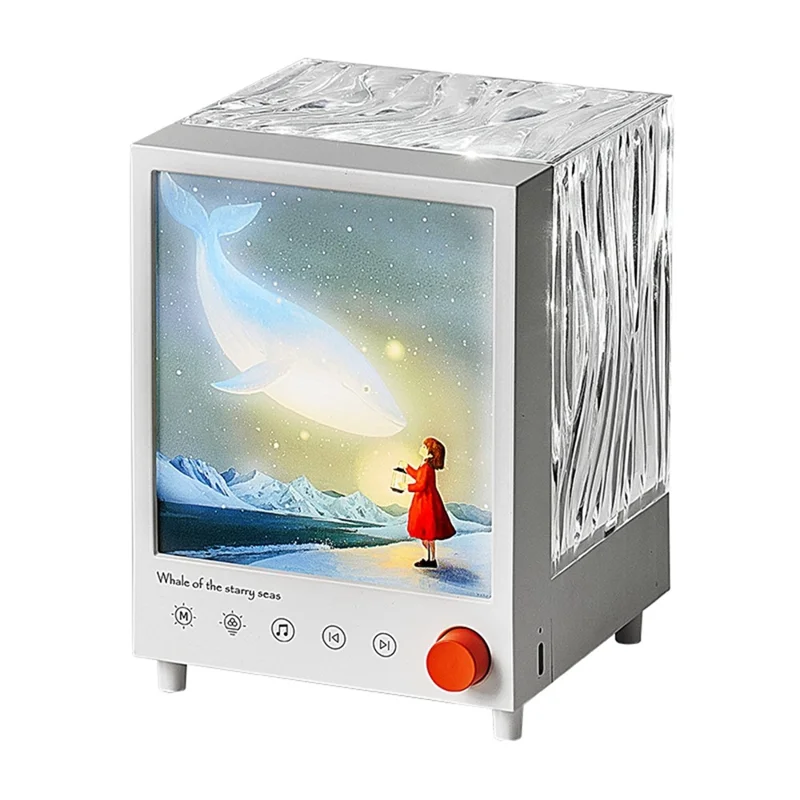Lámpara de Proyección de Aurora de Ballena de Cielo Estrellado - Altavoz Bluetooth con Ambiente Onírico