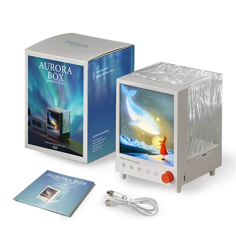 Lámpara de Proyección de Aurora de Ballena de Cielo Estrellado - Altavoz Bluetooth con Ambiente Onírico