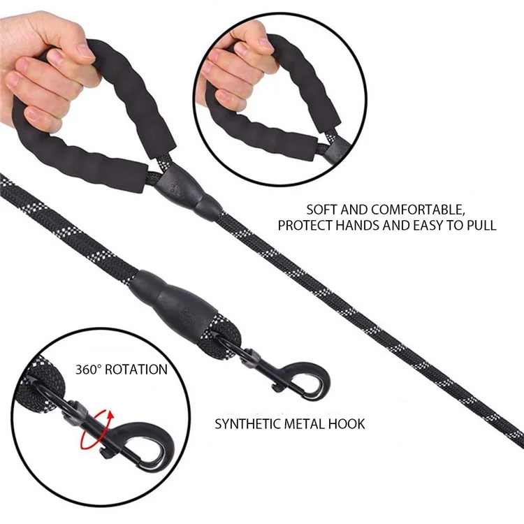 Dog Leash Dog Training Rope Dog Walking Lead Leash with Soft EVA Padded Handle and Reflective Threads - Green