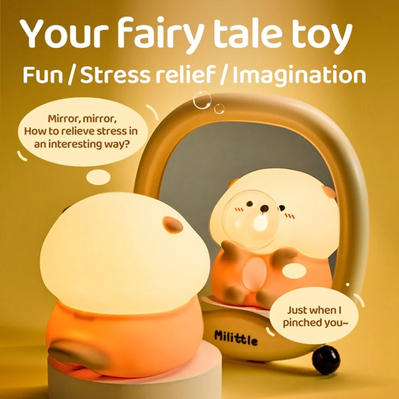 A066 Otter Lampada Notturna con Bolle di Sapone Squishy Adorabile in Silicone