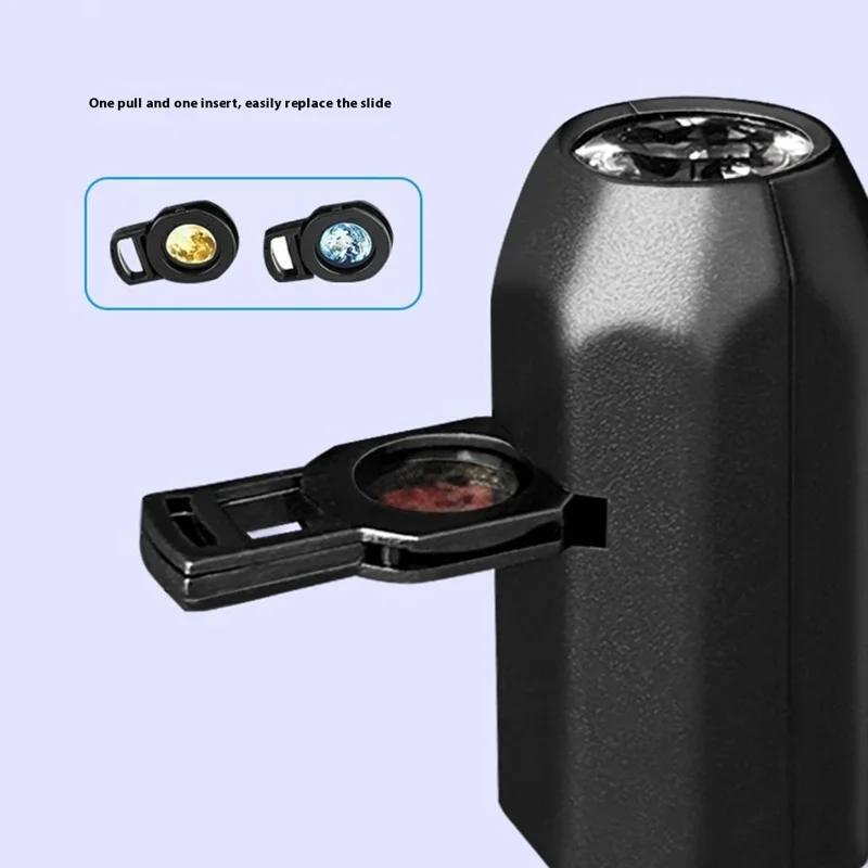 Lámpara de Proyección de Planetas con 6 Diapositivas, Alimentación USB, Rotación 360 Grados, Luz Nocturna LED para Habitación Infantil