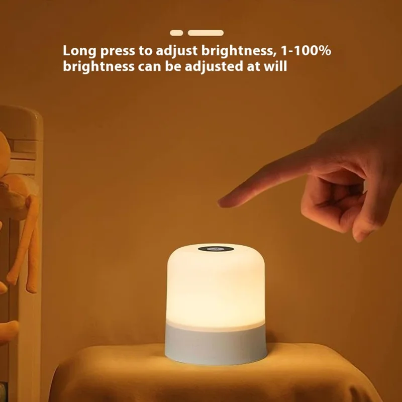 Lampada da Comodino Ricaricabile con Batteria Integrata da 2400mAh, Controllo Touch, 3 Temperature Colore per Camera da Letto
