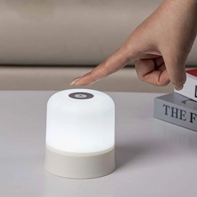Lampada da Comodino Ricaricabile con Batteria Integrata da 2400mAh, Controllo Touch, 3 Temperature Colore per Camera da Letto