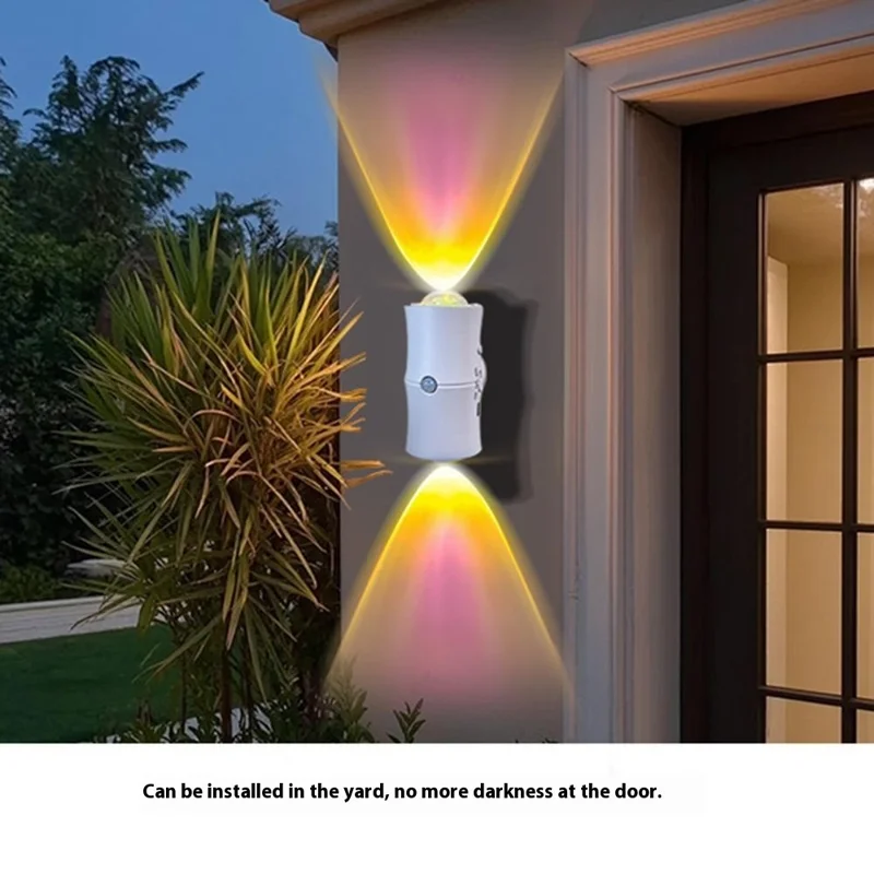 3 Colors Wireless Smart Motion Sensor Night Light for Hallway USB Rechargeable LED Wall Lamp - White