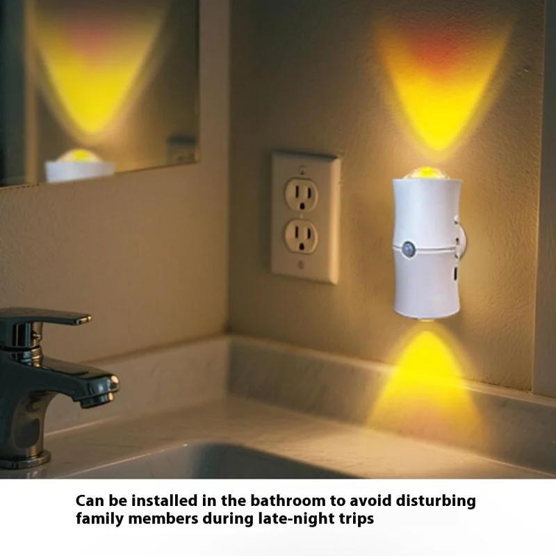 7 Colors RGB Wireless Smart Motion Sensor Night Light for Hallway USB Rechargeable LED Wall Lamp - White