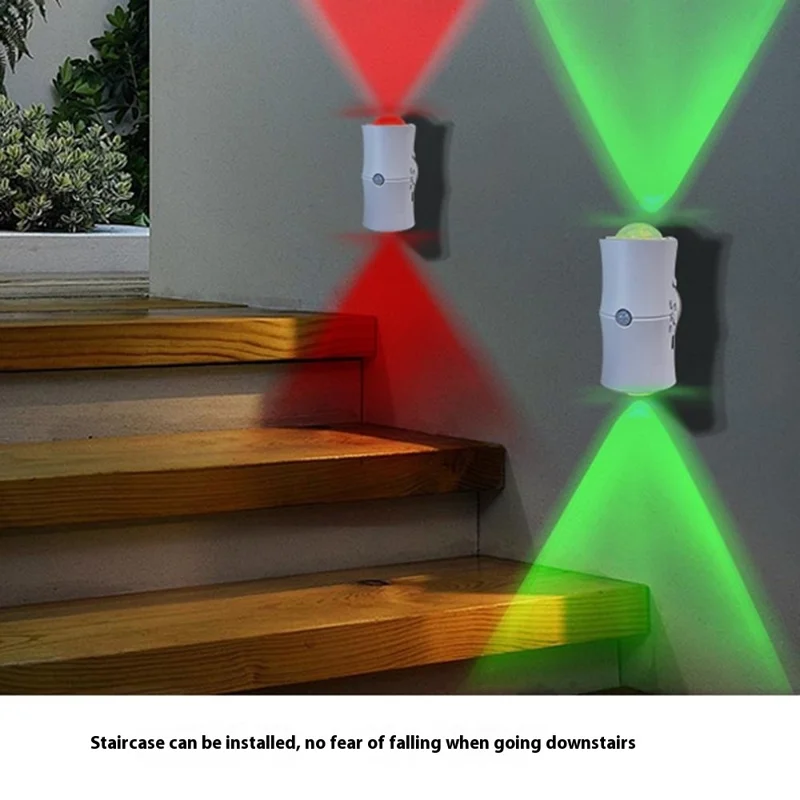 7 Colors RGB Wireless Smart Motion Sensor Night Light for Hallway USB Rechargeable LED Wall Lamp - White