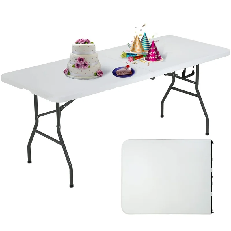 Portable Folding Table Steel + HDPE 1.8m Outdoor Camping Long Desk Home Office Dining Table