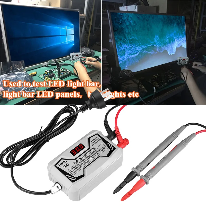 0-300V LED Lamp TV Backlight Tester Multifunctional LED Strips Beads Test Tool Measurement Instruments for LED Light (CE / FCC Certified) - Black / AU Plug