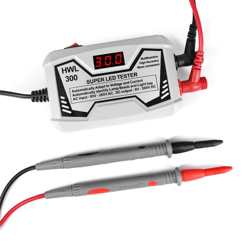 0-300V LED Lamp TV Backlight Tester Multifunctional LED Strips Beads Test Tool Measurement Instruments for LED Light (CE / FCC Certified) - Black / AU Plug