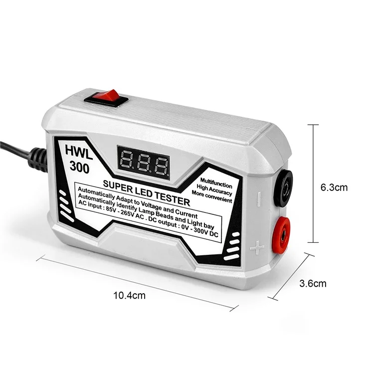 Testeur Multifonctionnel de Bandes LED 0-300V pour Lampe TV (Certifié CE / FCC) - Noir / Prise UK