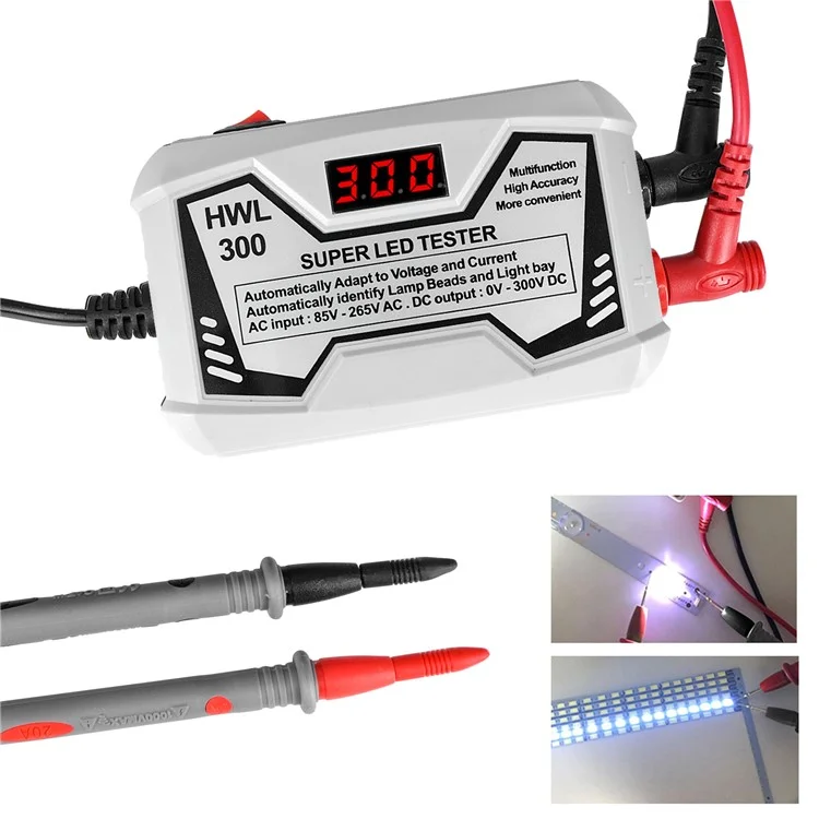 0-300V LED Lamp TV Backlight Tester Multifunktional Led-streifen Perlen-testwerkzeugmessinstrumente Für Led-licht (CE / FCC Zertifiziert) - Schwarz / UK Plug