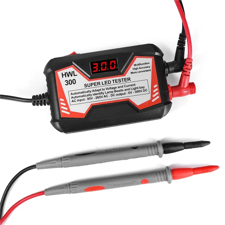 0-300V LED Lamp TV Backlight Tester Multifunctional LED Strips Beads Test Tool Measurement Instruments for LED Light (CE / FCC Certified) - Red / EU Plug