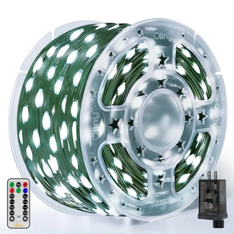 100m 1000 LEDs String Light with Remote Waterproof Ambiance Lamp for Outdoor Garden Tree Decoration, EU Plug - White