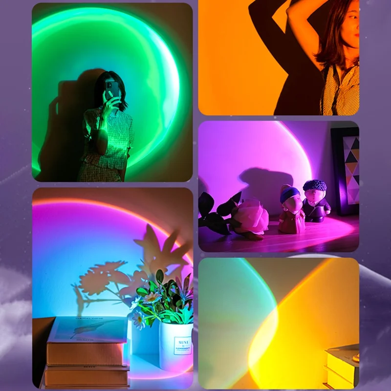 1 Pack LED Touch Sunset Lamp Ambient Light for Photography Battery Powered - Sunset Glow