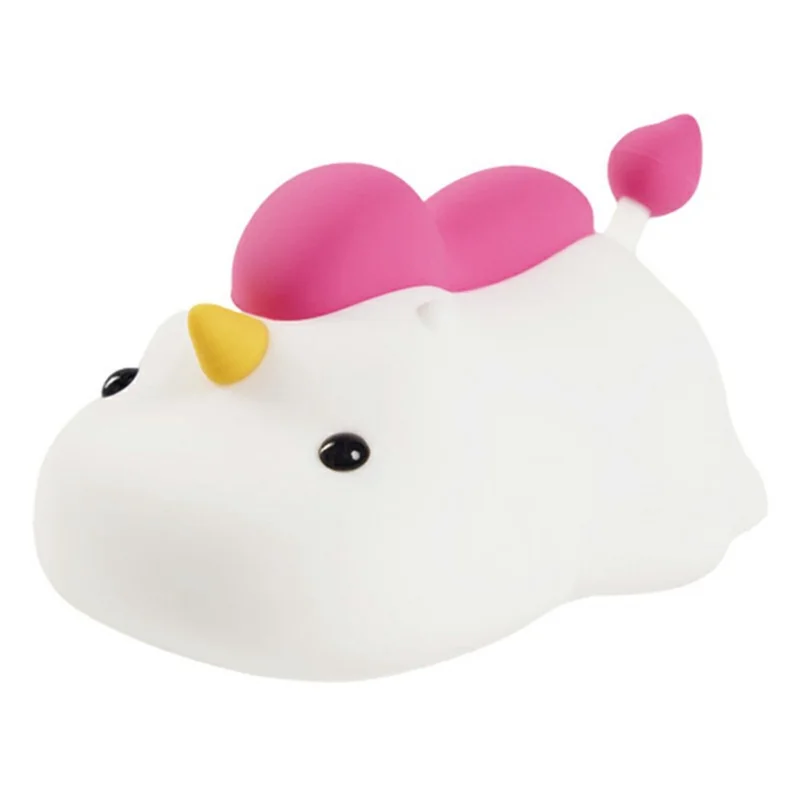 Cartoon Unicorn Shape Silicone Night Light Tap Control Decorative Desk Lamp Stress Relief Toy