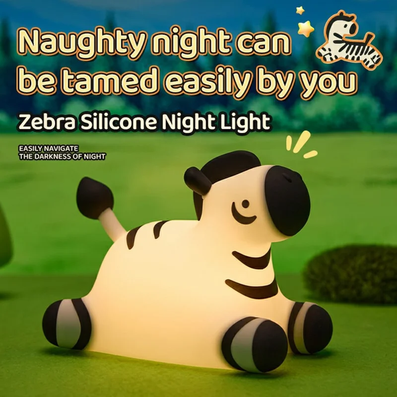 A067 Lampa nocna z żebrem z silikonu, sterowanie dotykowe, lampa przyłóżkowa, prezent, dekoracja do biurka