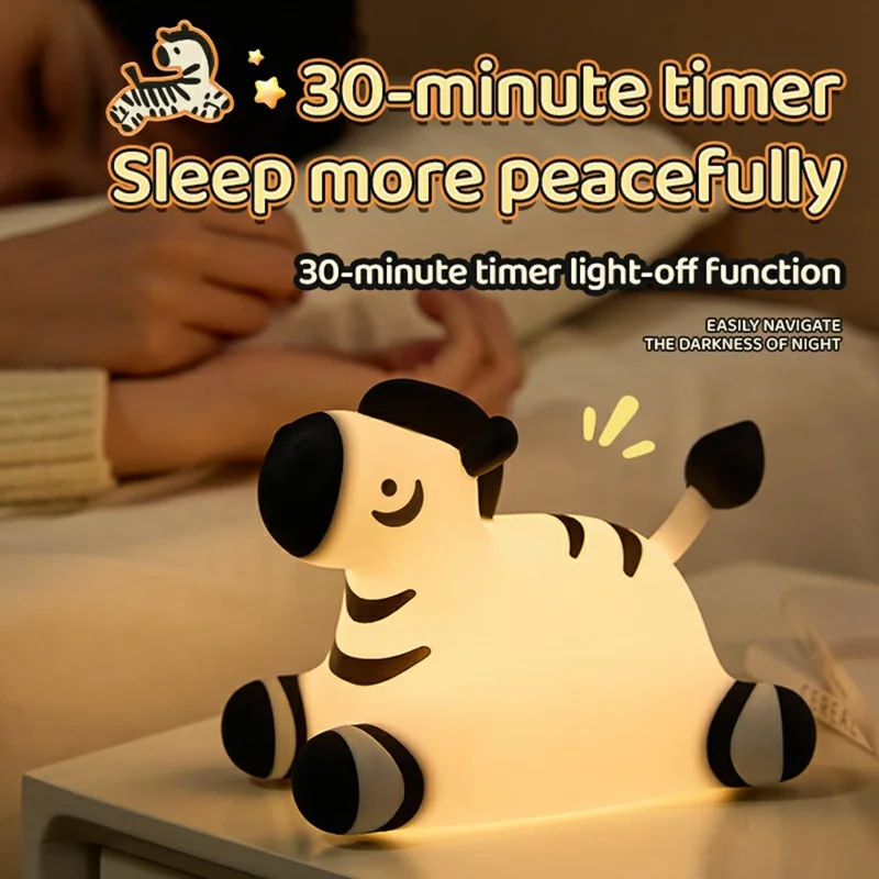 A067 Lampa nocna z żebrem z silikonu, sterowanie dotykowe, lampa przyłóżkowa, prezent, dekoracja do biurka