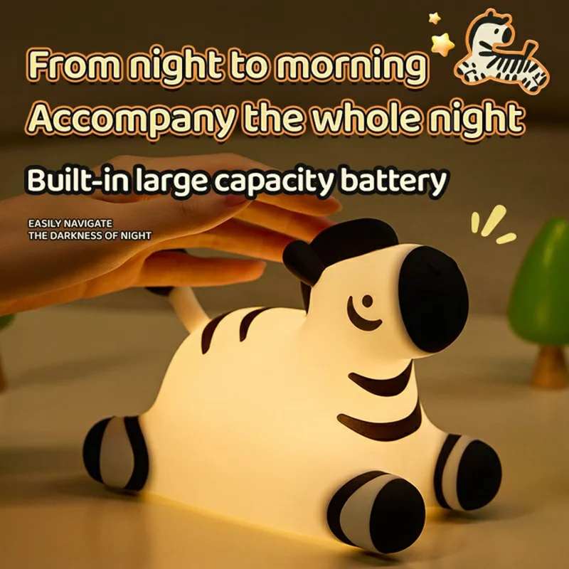 A067 Lampa nocna z żebrem z silikonu, sterowanie dotykowe, lampa przyłóżkowa, prezent, dekoracja do biurka