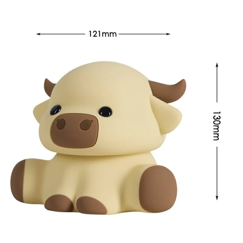 Силиконовый ночной светильник в форме коровы с сенсорным управлением, средство для снятия стресса, настольный декор, игрушка для декомпрессии