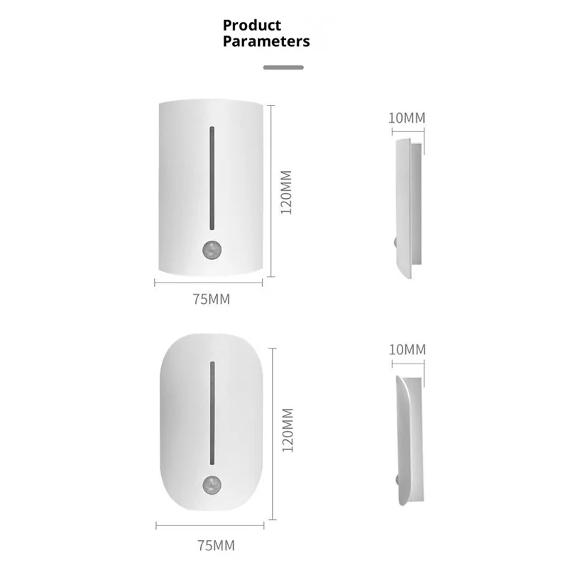 Magnetic Night Light Motion Sensor LED Lamp with 3 Color Modes for Cabinet / Closet / Stairs / Bedroom - Square