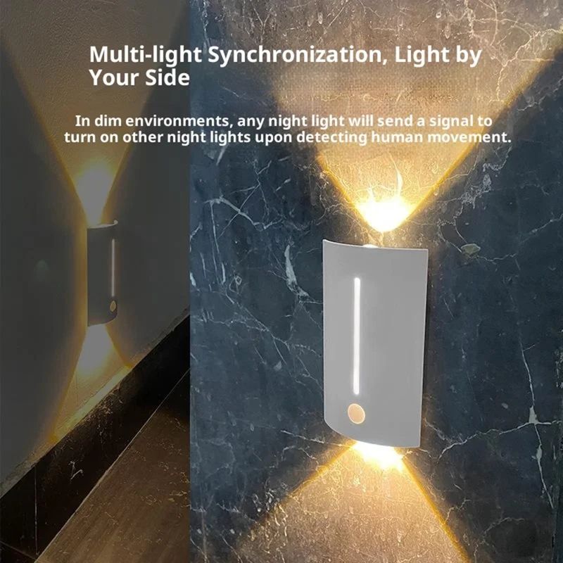 Magnetic Night Light Motion Sensor LED Lamp with 3 Color Modes for Cabinet / Closet / Stairs / Bedroom - Square