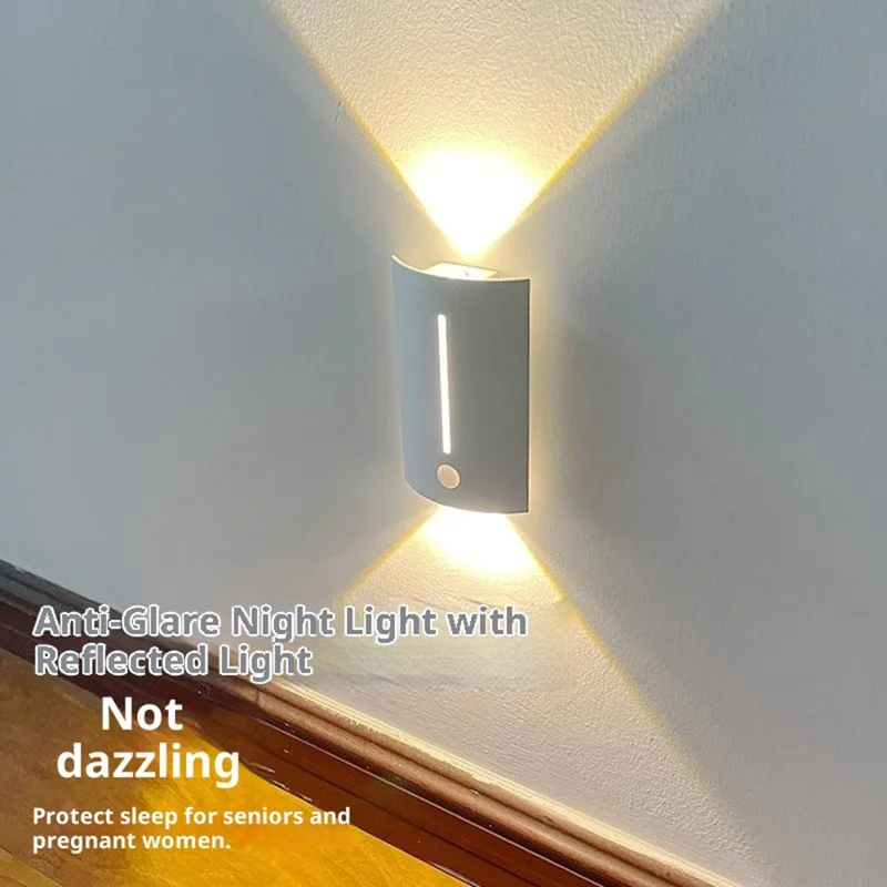 Magnetic Night Light Motion Sensor LED Lamp with 3 Color Modes for Cabinet / Closet / Stairs / Bedroom - Square